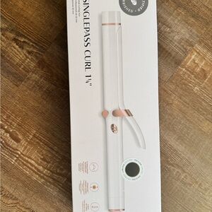 T3 SinglePass Curling Iron - White and Rose Gold
